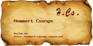 Hemmert Csenge névjegykártya